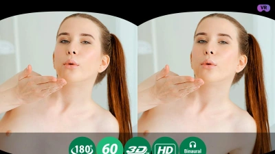 Brunette climbs on the table to play with pussy thumb main