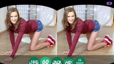 Cutie orgasms in front of mirror thumb main