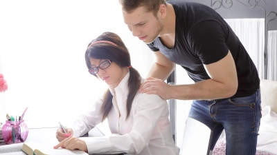 Nerd teen fucked thumb main